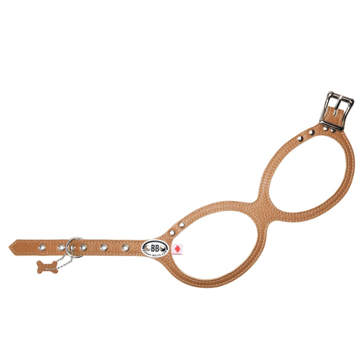 Buddy Belts Permanent Leather Harness for Dogs, Caramel, 2.5