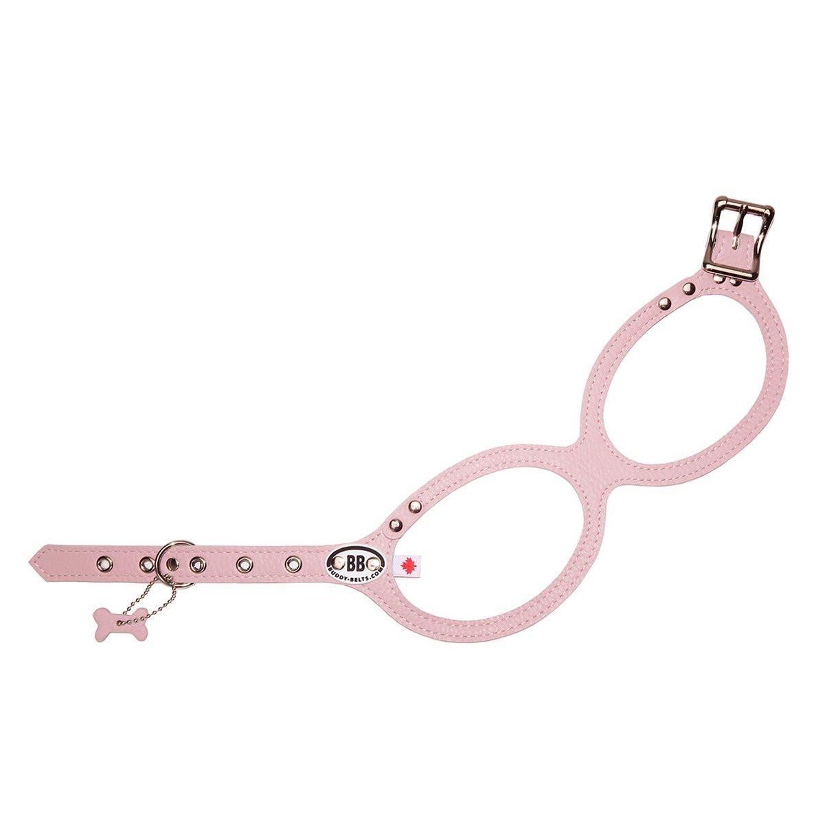 Buddy Belts Permanent Leather Harness for Dogs, Pink