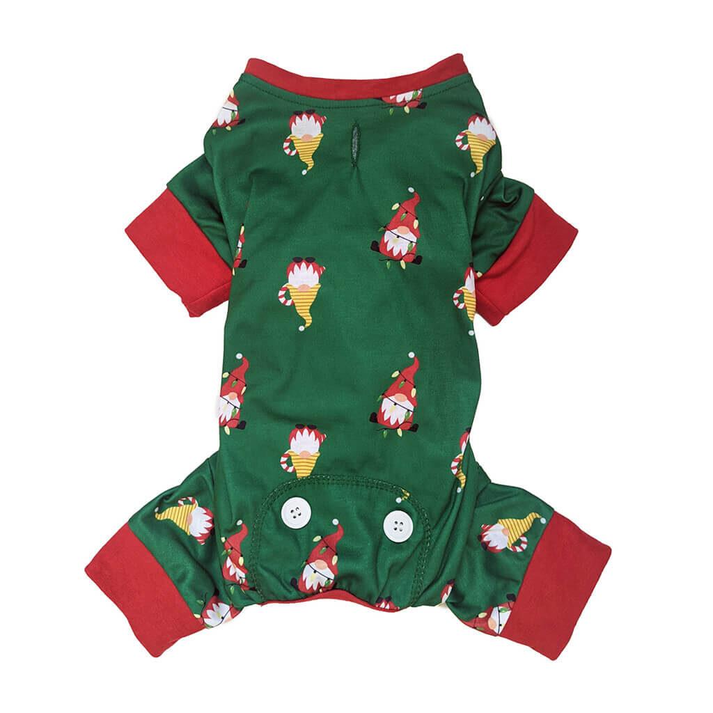 Ethical Fashion Pet Holiday Gnome Dog Pajamas, Green