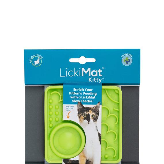 LickiMat Classic Kitty Cat Slow Feeder, Green