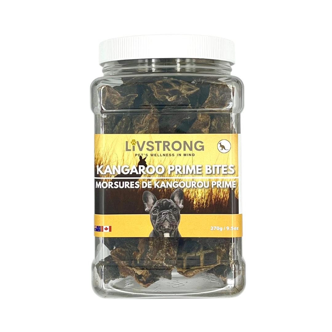 Livstrong Kangaroo Prime Bites Dog Treats, 270-gram