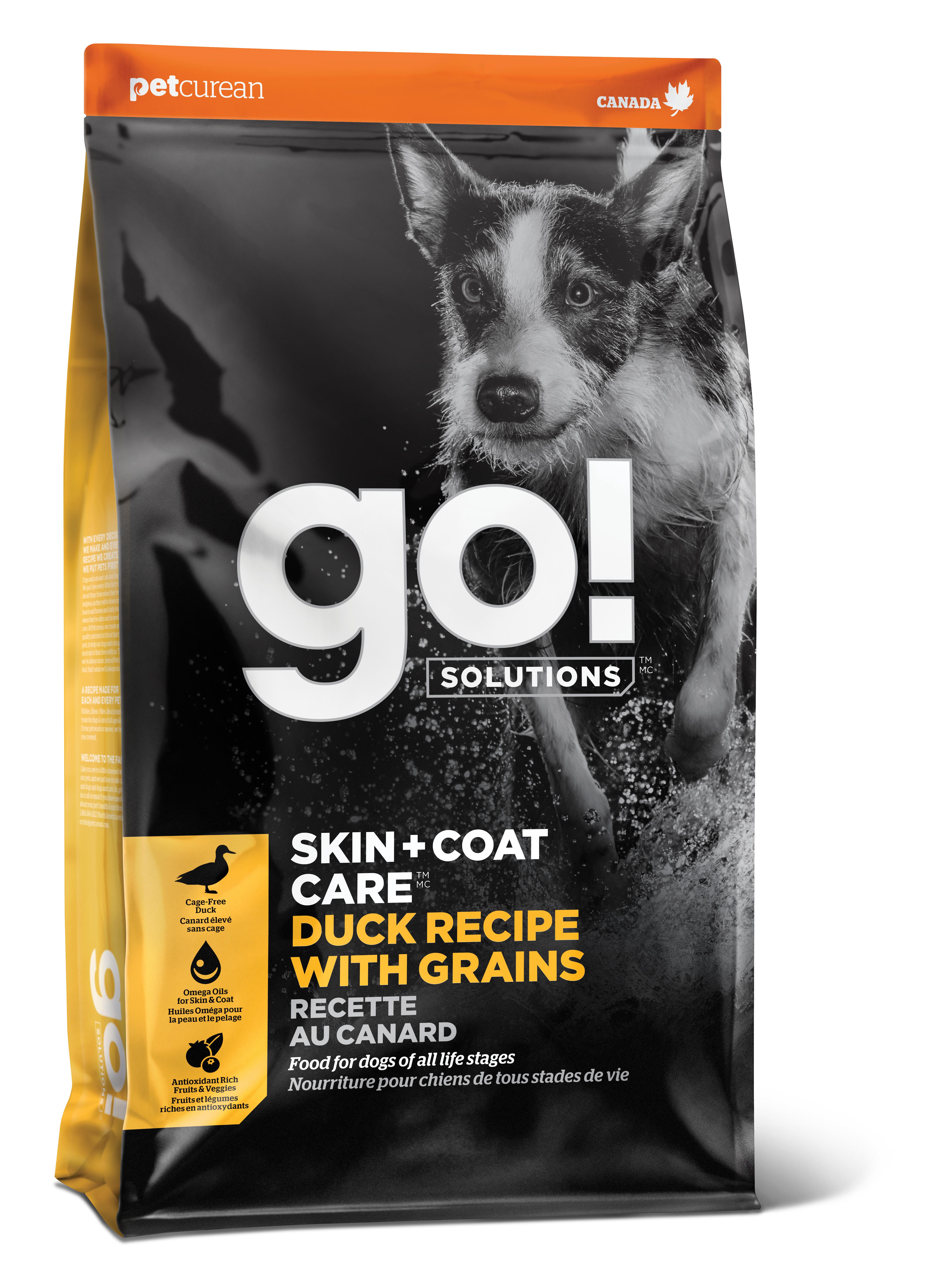 Go! Solutions Skin + Coat Care Duck with Grains Dry Dog Food, 22-lb