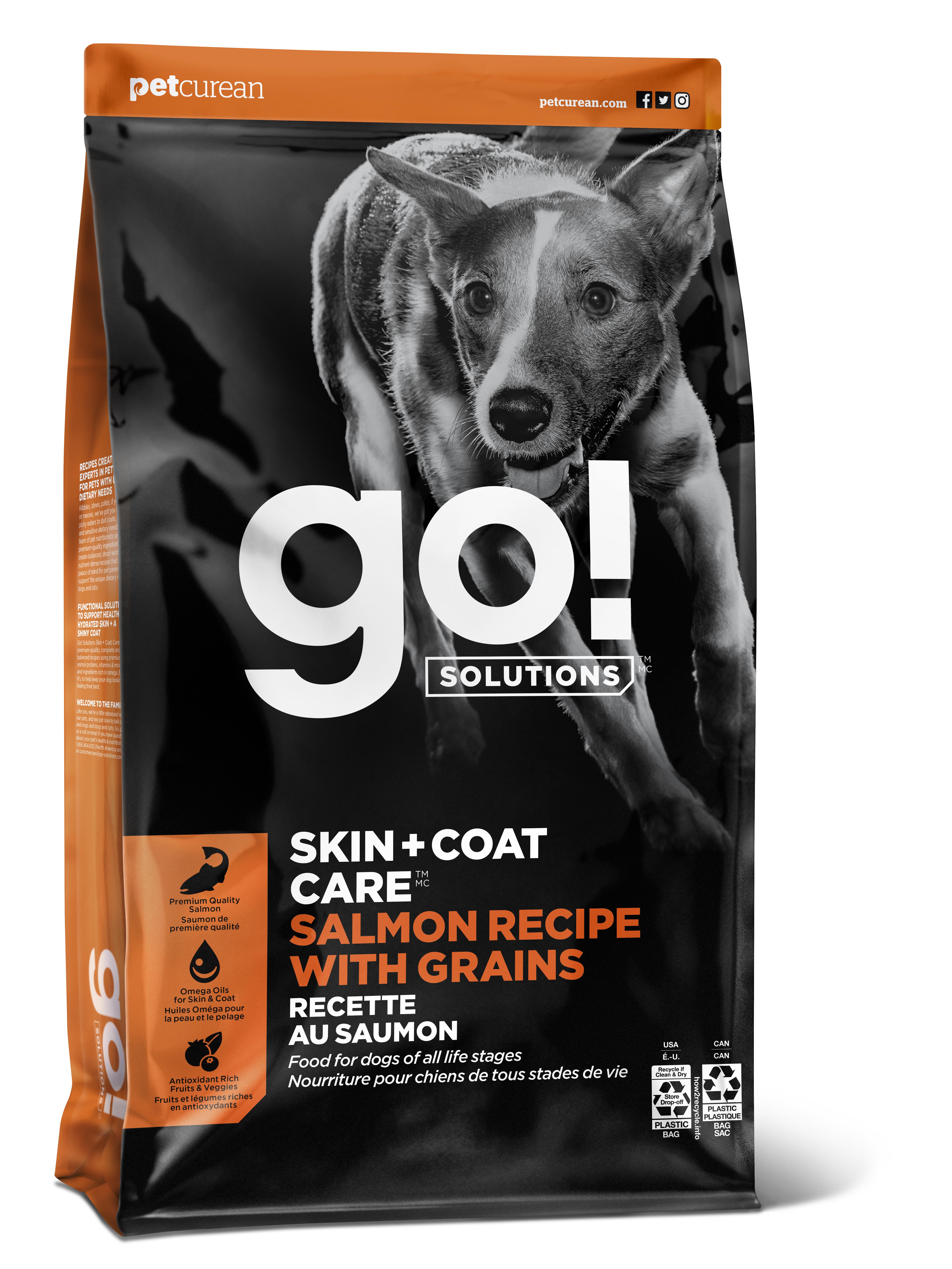 Go! Solutions Skin + Coat Care Salmon with Grains Dry Dog Food, 22-lb