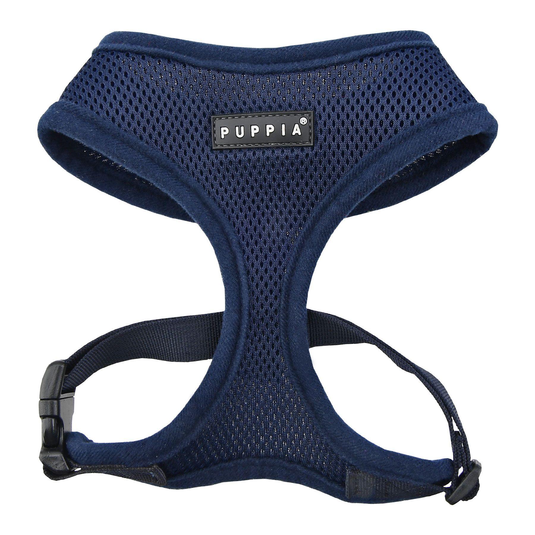 Puppia Soft Harness for Dogs, Navy, Medium