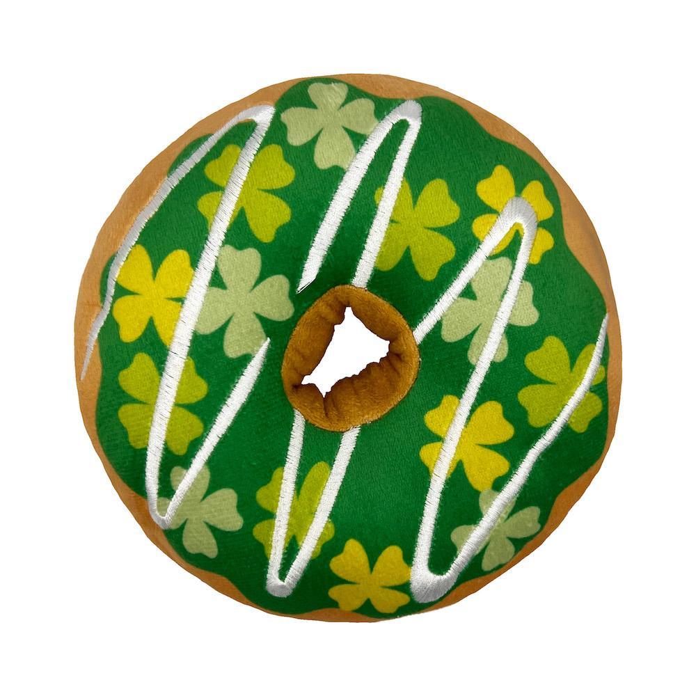 Huxley & Kent Power Plush Shamrock Donut Dog Toy, Small