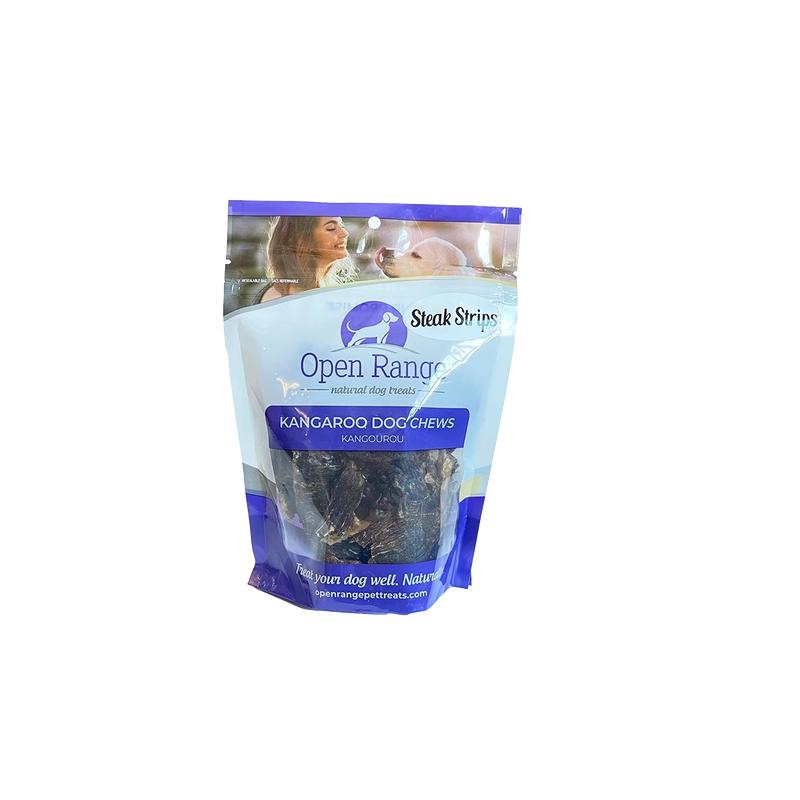 Home Range/Open Range Kangaroo Steak Strips Dog Treats, 100-gram