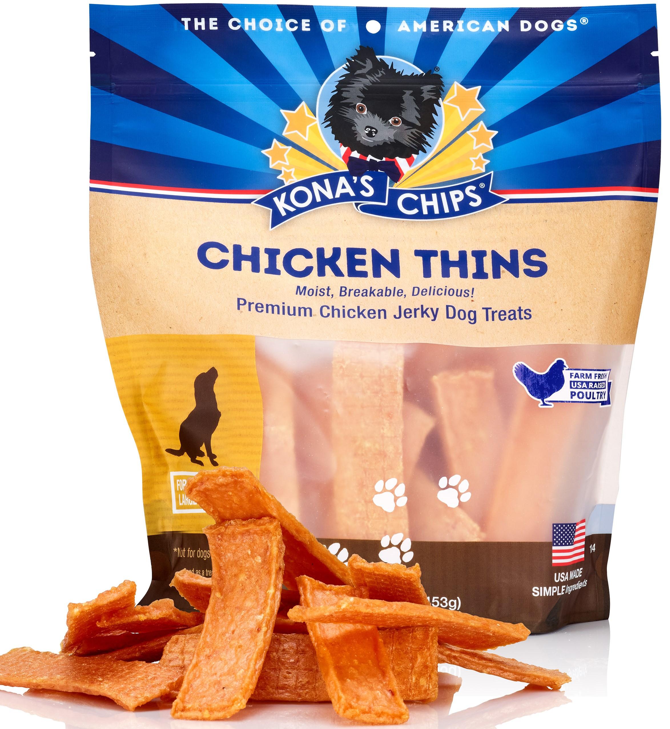 Kona's Chips USA Chicken Thins Dog Treats