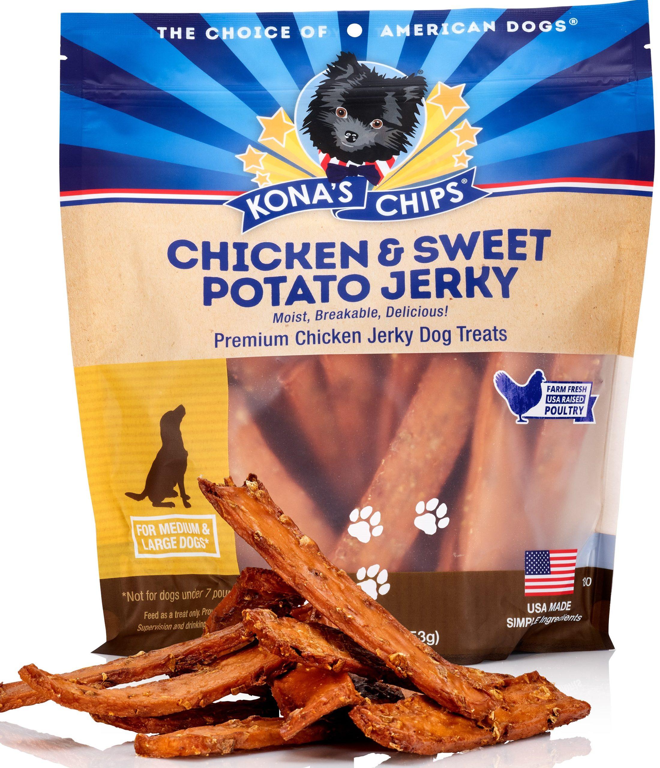 Kona's Chips Chicken & Sweet Pototo Jerky Dog Treats