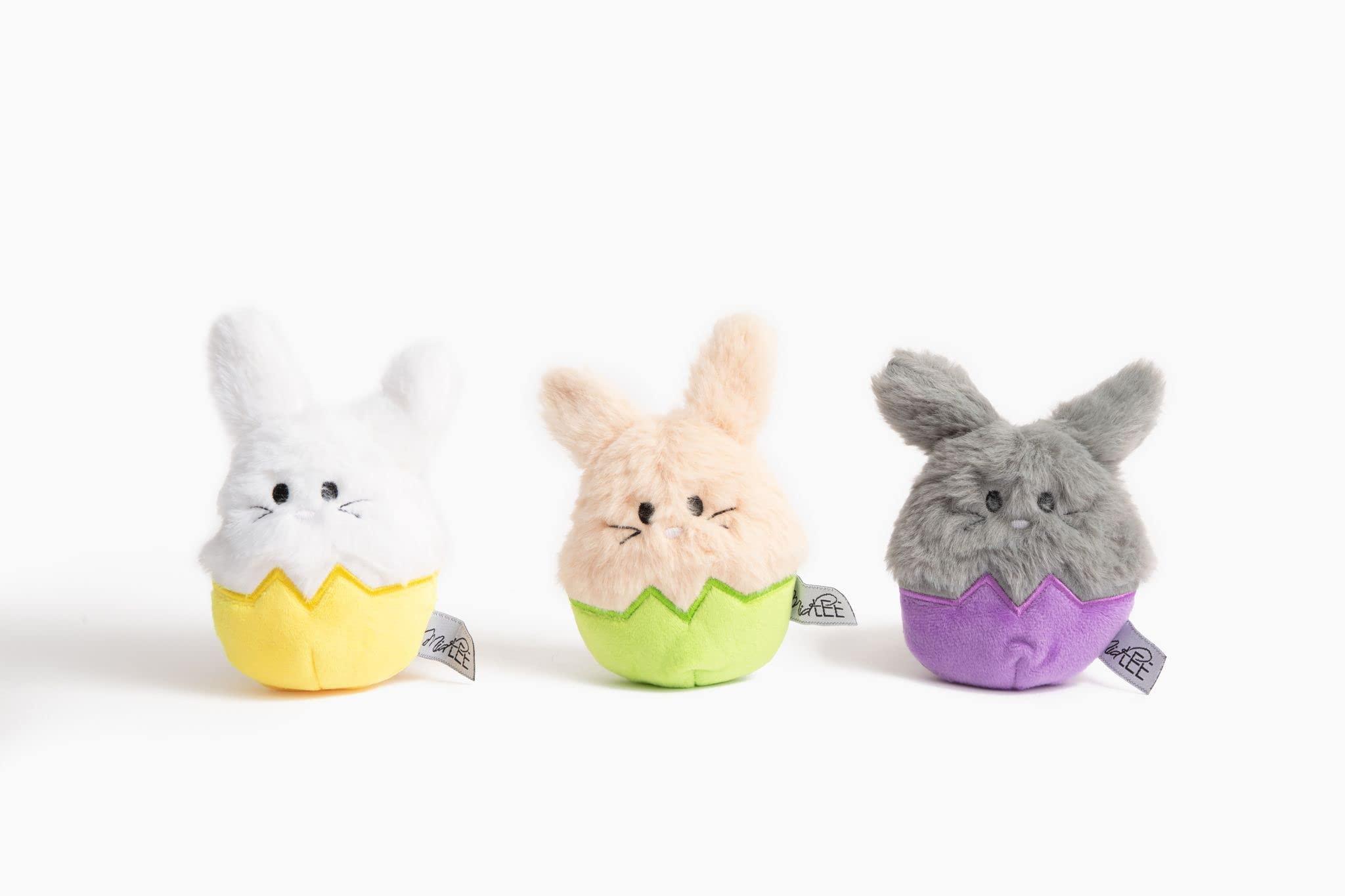 Midlee Easter Bunny Egg Dog Toy, 3-pk
