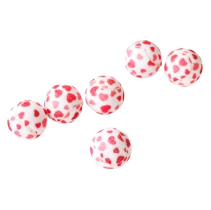 Midlee Valentine's Hearts Tennis Balls Dog Toy, Regular, 6-pk