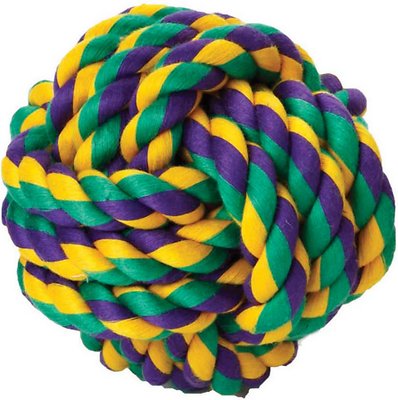 Multipet Nuts for Knots Ball Dog Toy, Color Varies, Medium