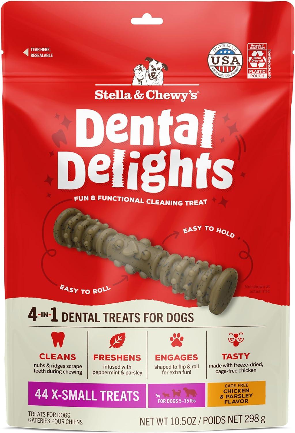 Stella & Chewy's Dental Delights Dog Treats, X-Small, 44-pk