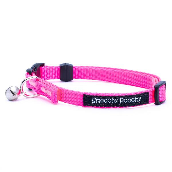 Smoochy Poochy Nylon Cat Collar, Hot Pink, 3/8-in