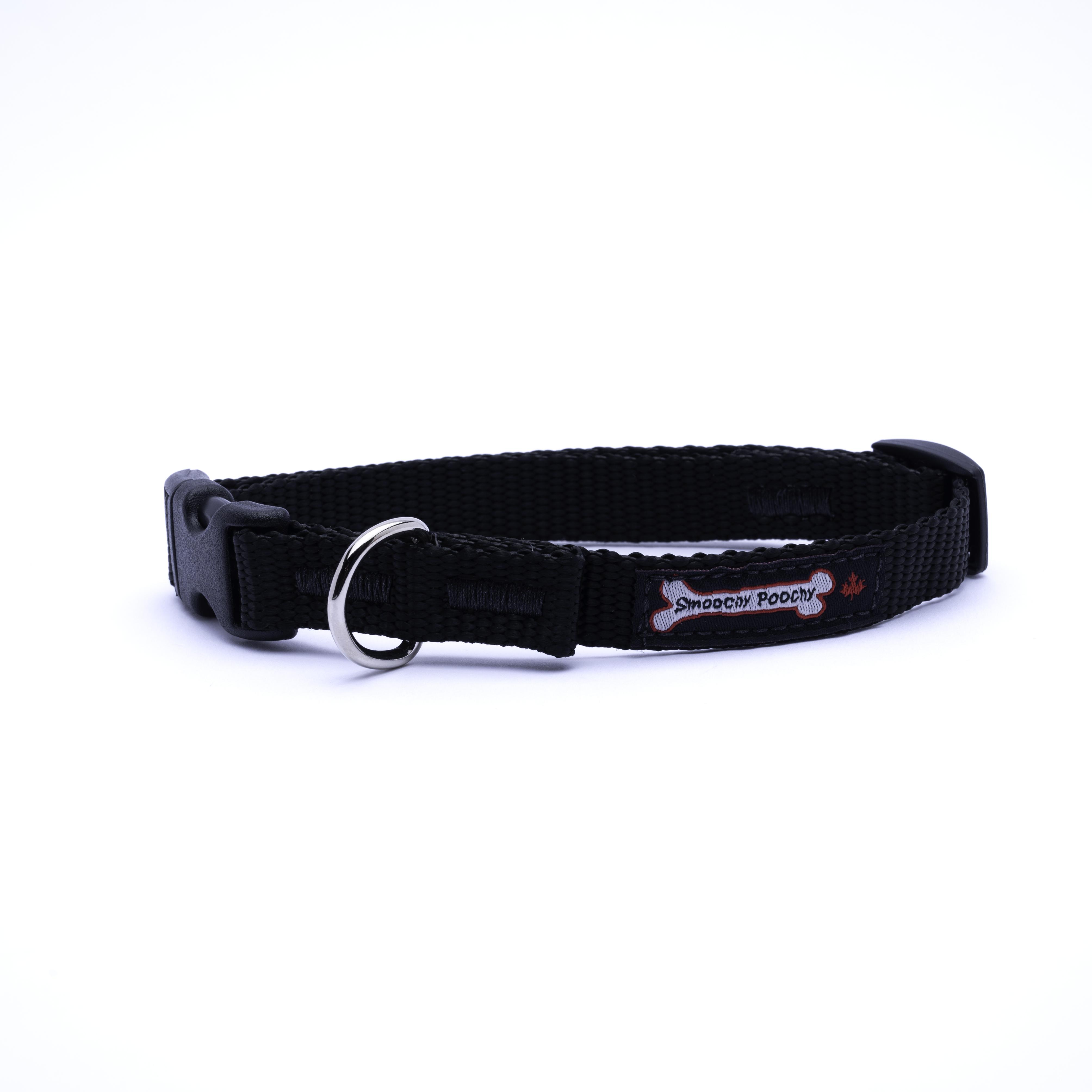 Smoochy Poochy Nylon Dog Collar, Black, Medium