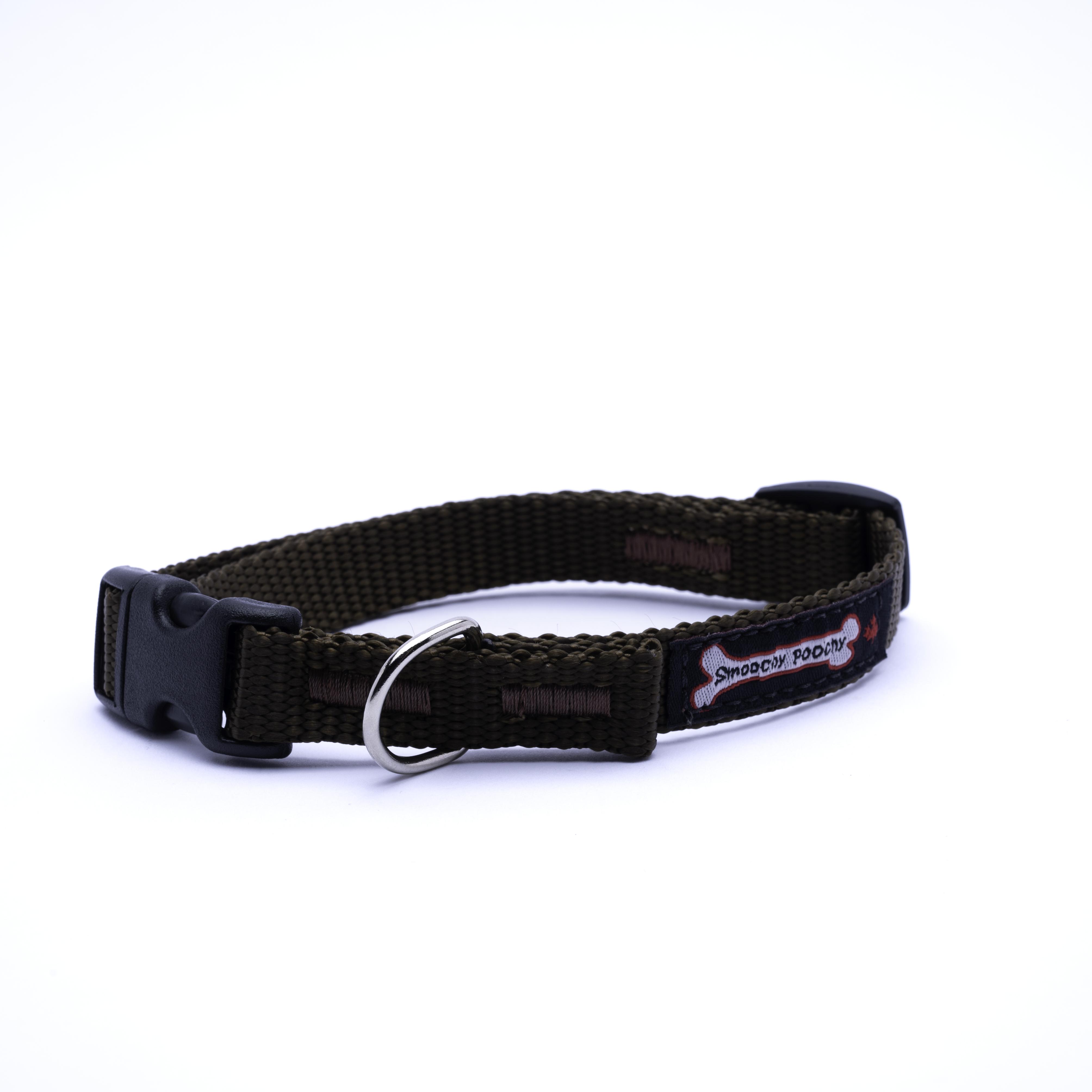 Smoochy Poochy Nylon Dog Collar, Brown, Large