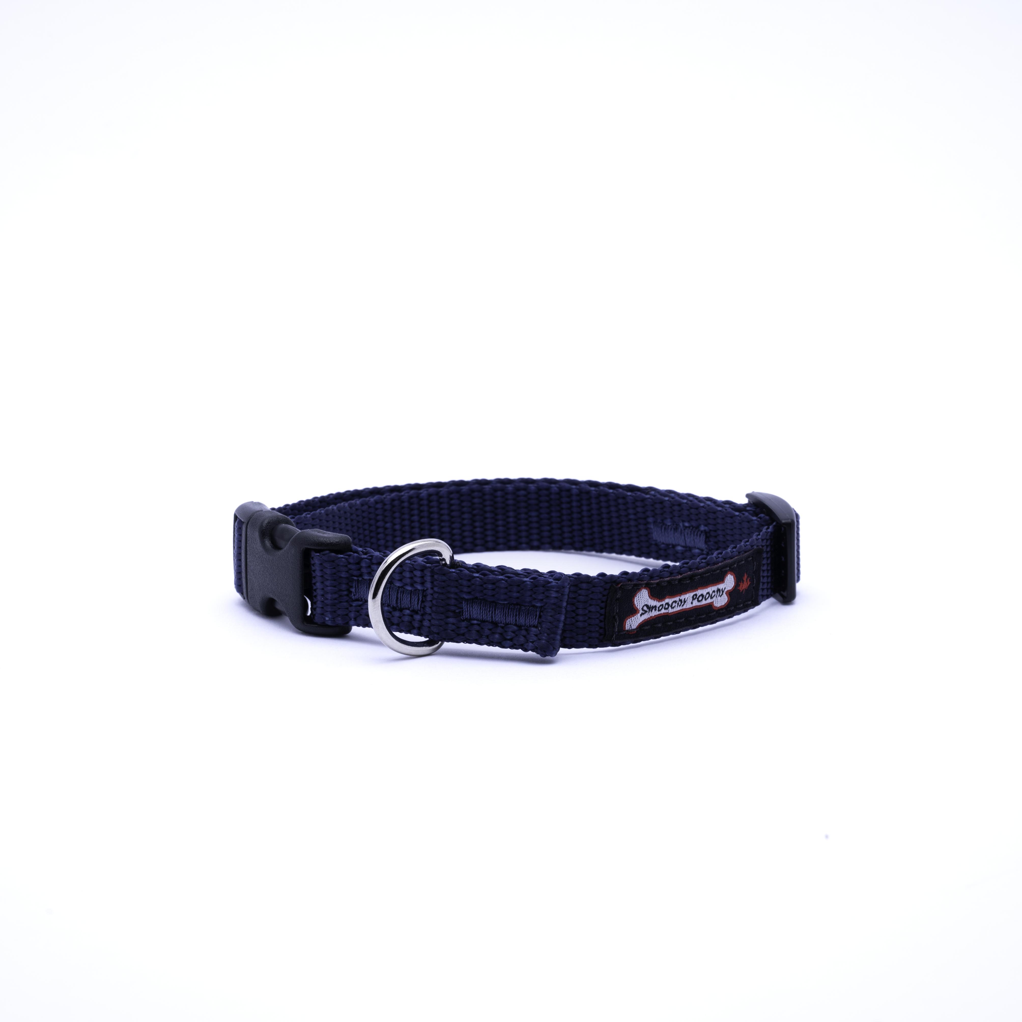 Smoochy Poochy Nylon Dog Collar, Navy, X-Small (3/8-in)