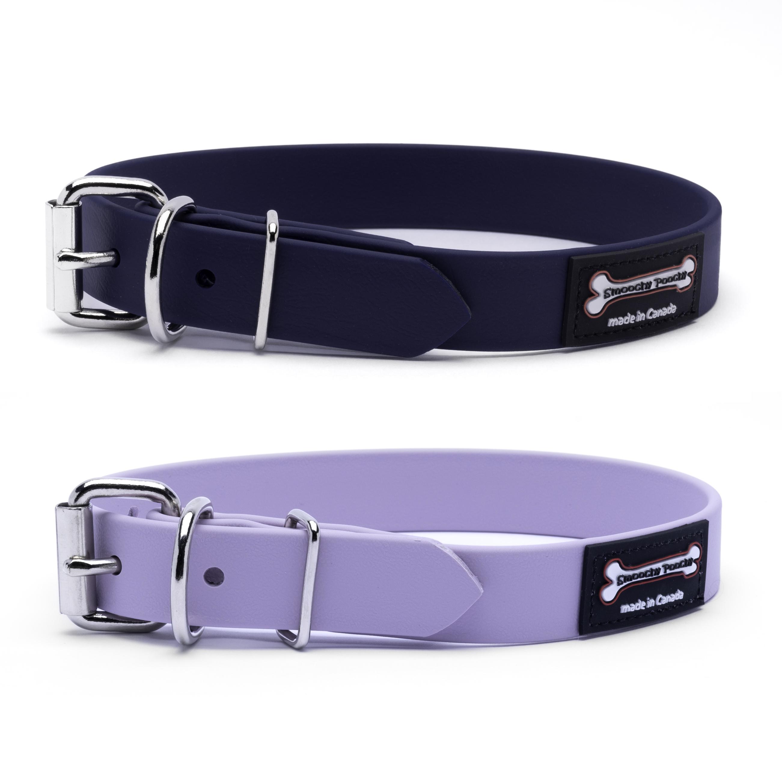 Smoochy Poochy Polyvinyl Buckle Style Dog Collar, Lavender, 1-in x 14-18-in