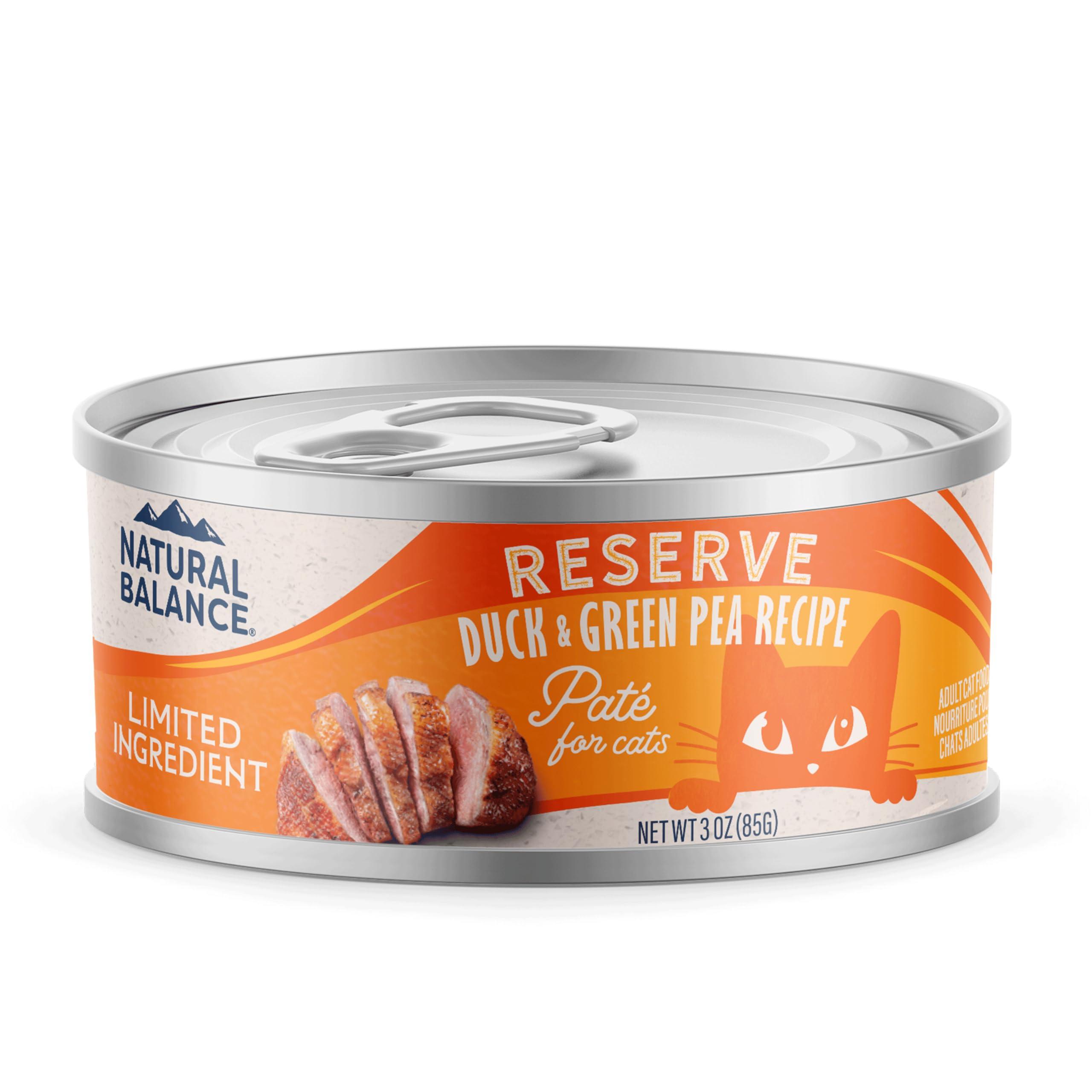 Natural Balance Limited Ingredient Reserve Duck & Green Pea Wet Cat Food Can