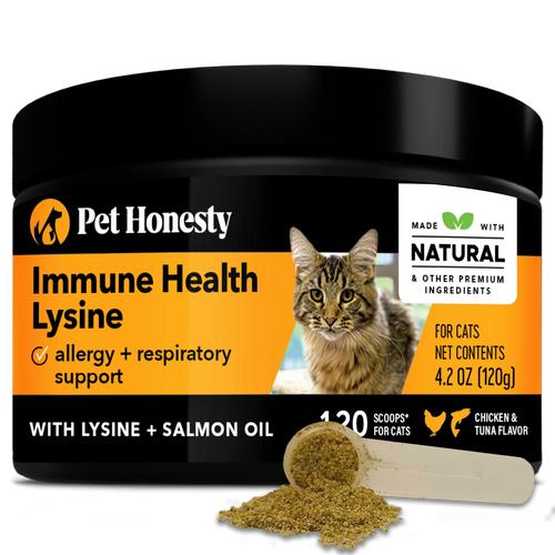Pet Honesty Immune Health Lysine Powder Cat Supplement, 4.2-oz