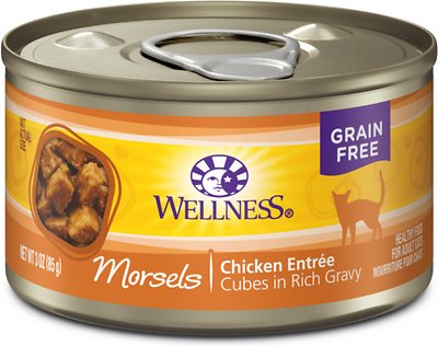 Wellness Complete Health Morsels Chicken Entree Canned Cat Food, 3-oz, case of 24 (**)