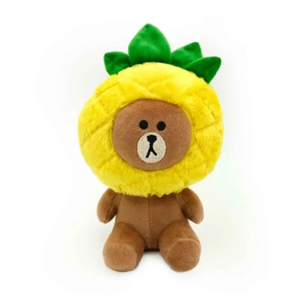 ZippyPaws Line Friends Pineapple Party Plush Dog Toy, Brown