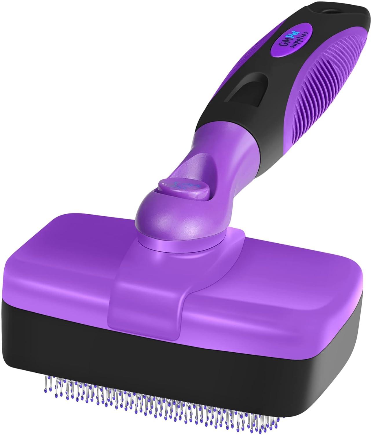 GM Pet Supplies Self Cleaning Grooming Dog & Cat Brush, Small