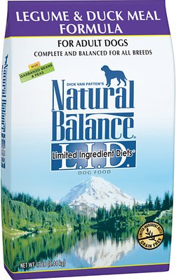 Natural Balance L.I.D. Limited Ingredient Diets Legume & Duck Meal Formula Grain-Free Dry Dog Food, 12-lb (**)