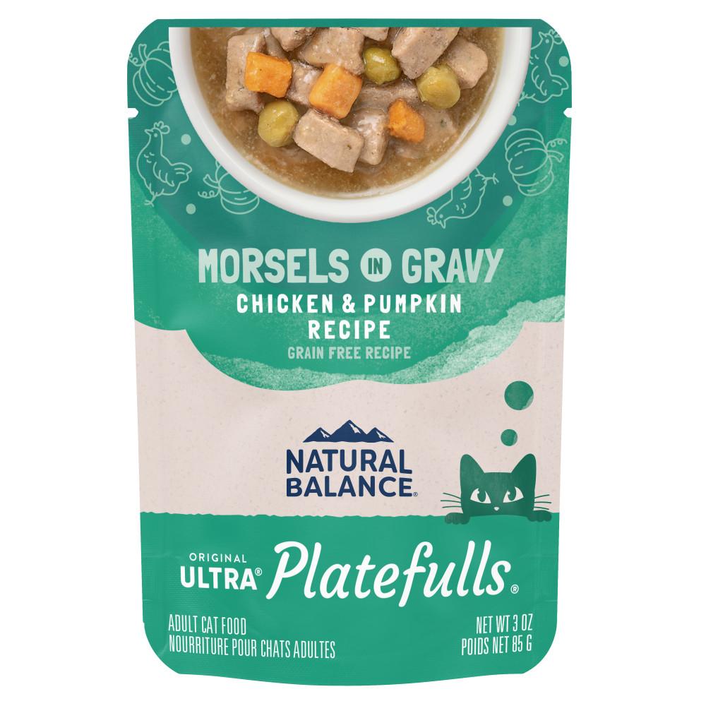 Natural Balance Original Ultra Platefulls Chicken & Pumpkin Recipe Morsels in Gravy Wet Cat Food Pouches