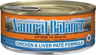 Natural Balance Original Ultra Chicken & Liver Pate Recipe Wet Cat Food Can, 5.5-oz, case of 24 (**)