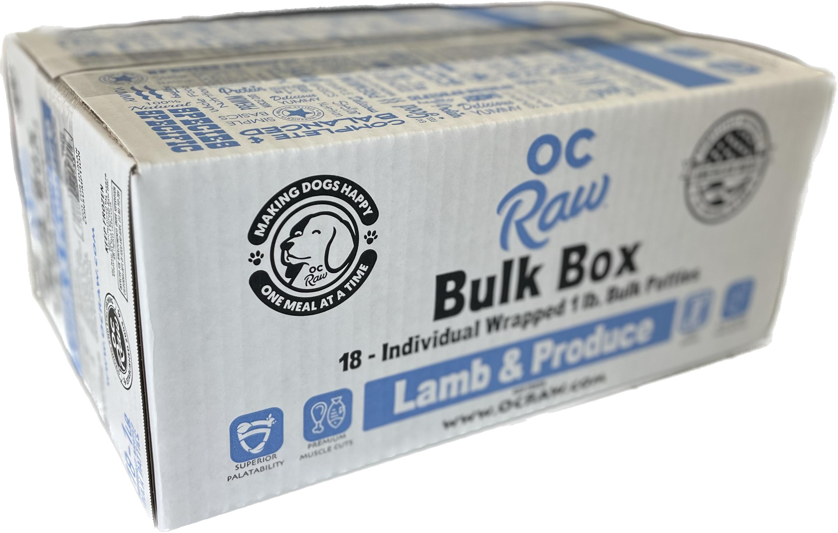 OC Raw Dog Lamb & Produce Patties Raw Frozen Dog Food