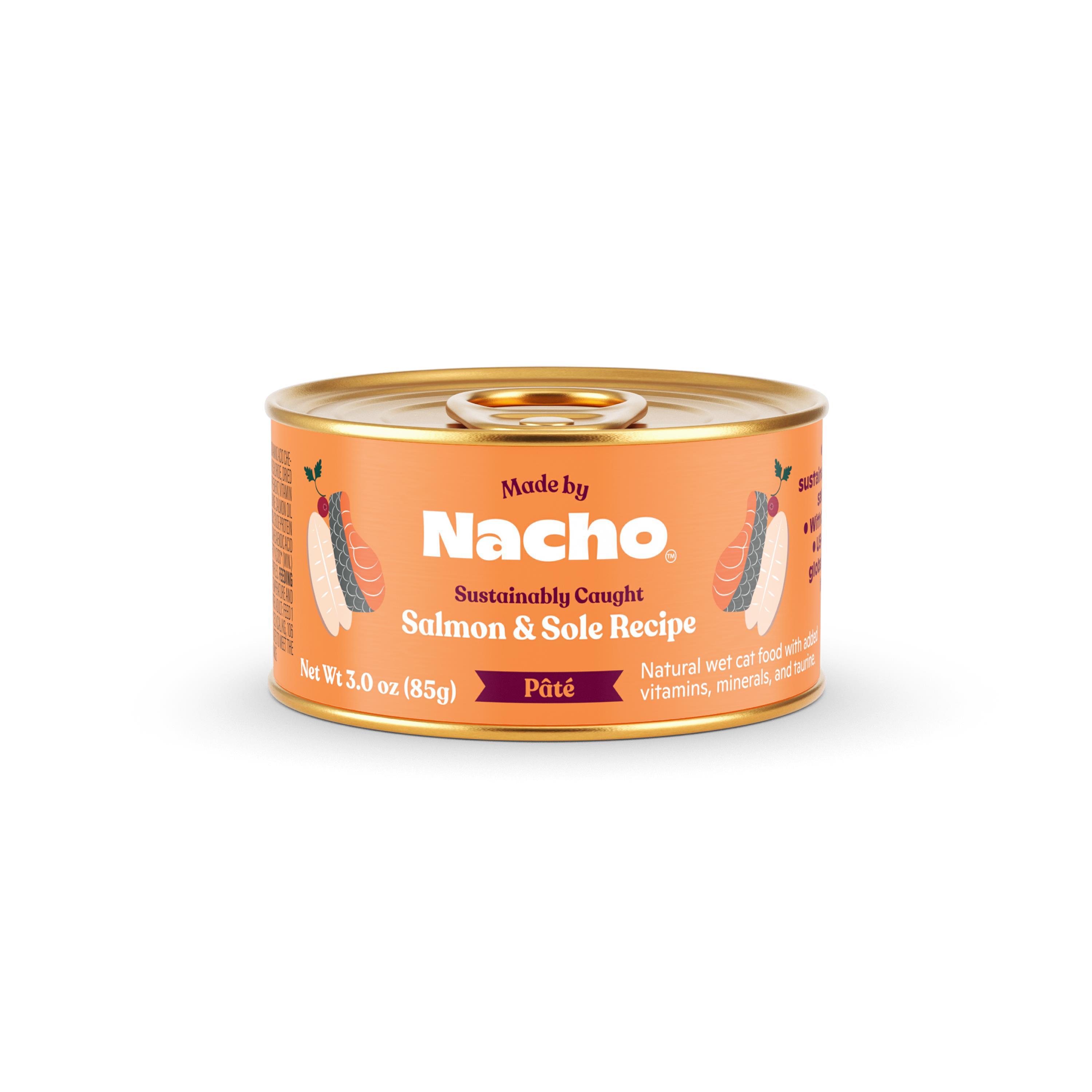 Made By Nacho Sustainably-Caught Salmon & Sole Pate Wet Cat Food Can, 3-oz