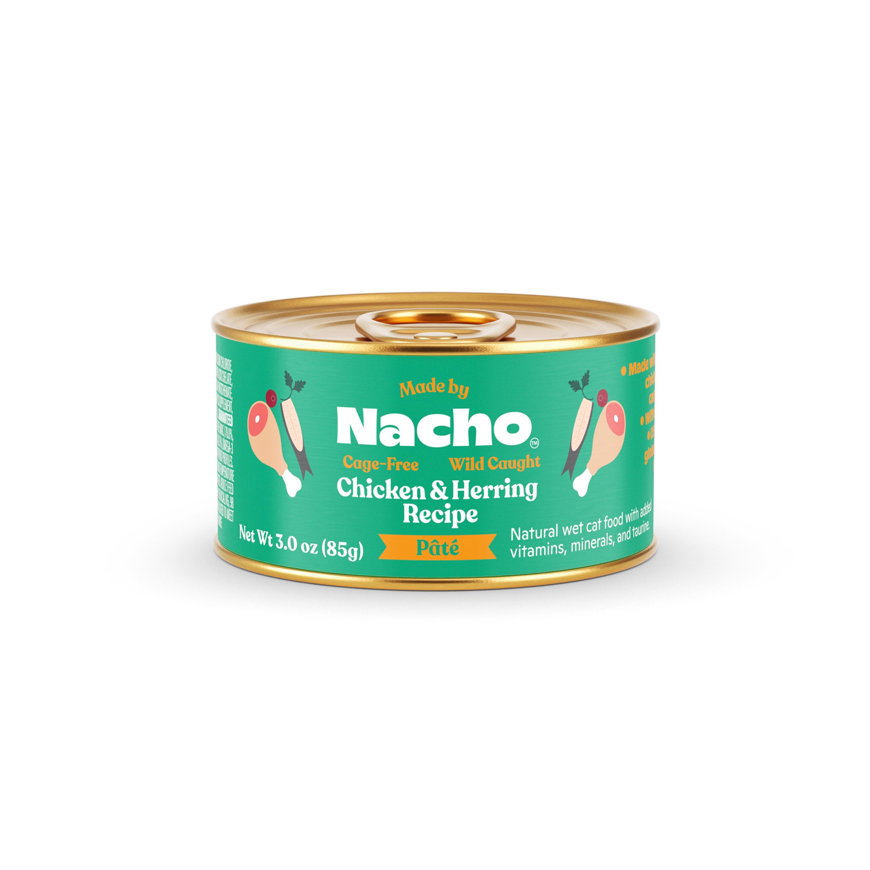 Made By Nacho Cage-Free Chicken & Wild Caught Herring Pate Wet Cat Food Can, 3-oz