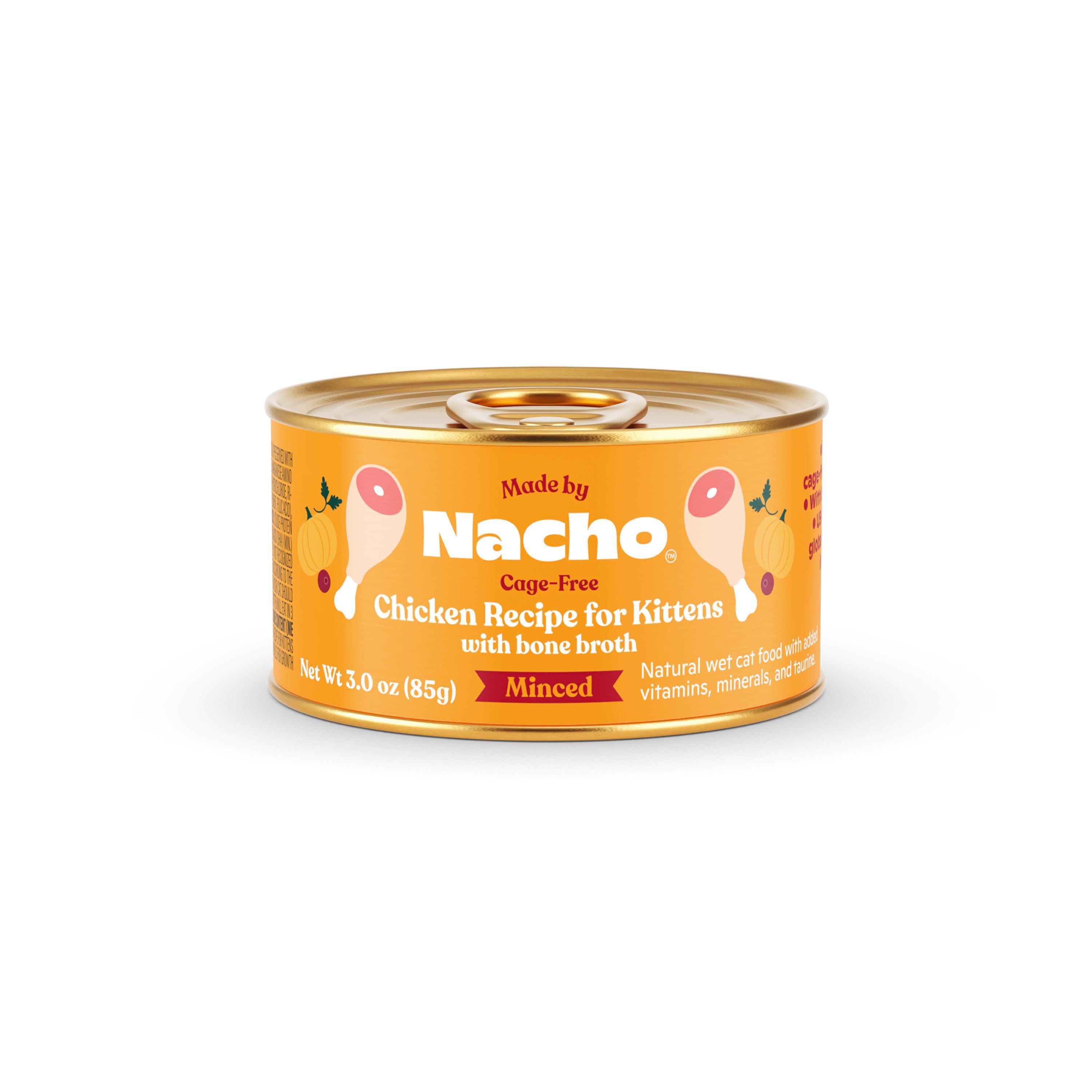 Made By Nacho Cage-Free Chicken with Bone Broth Minced Kitten Wet Cat Food Can