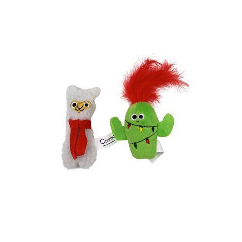 Mad Cat Holiday Lights Llama & Cactus Cat Toy