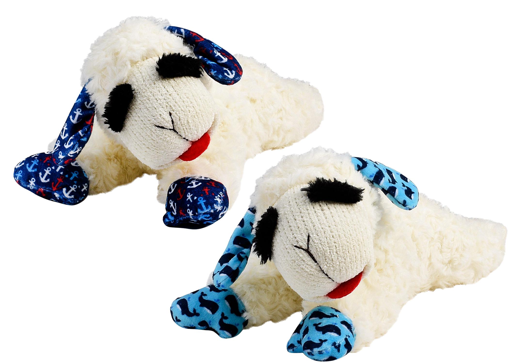 Multipet Nautical Lamb Chop Dog Toy, 10.5-in