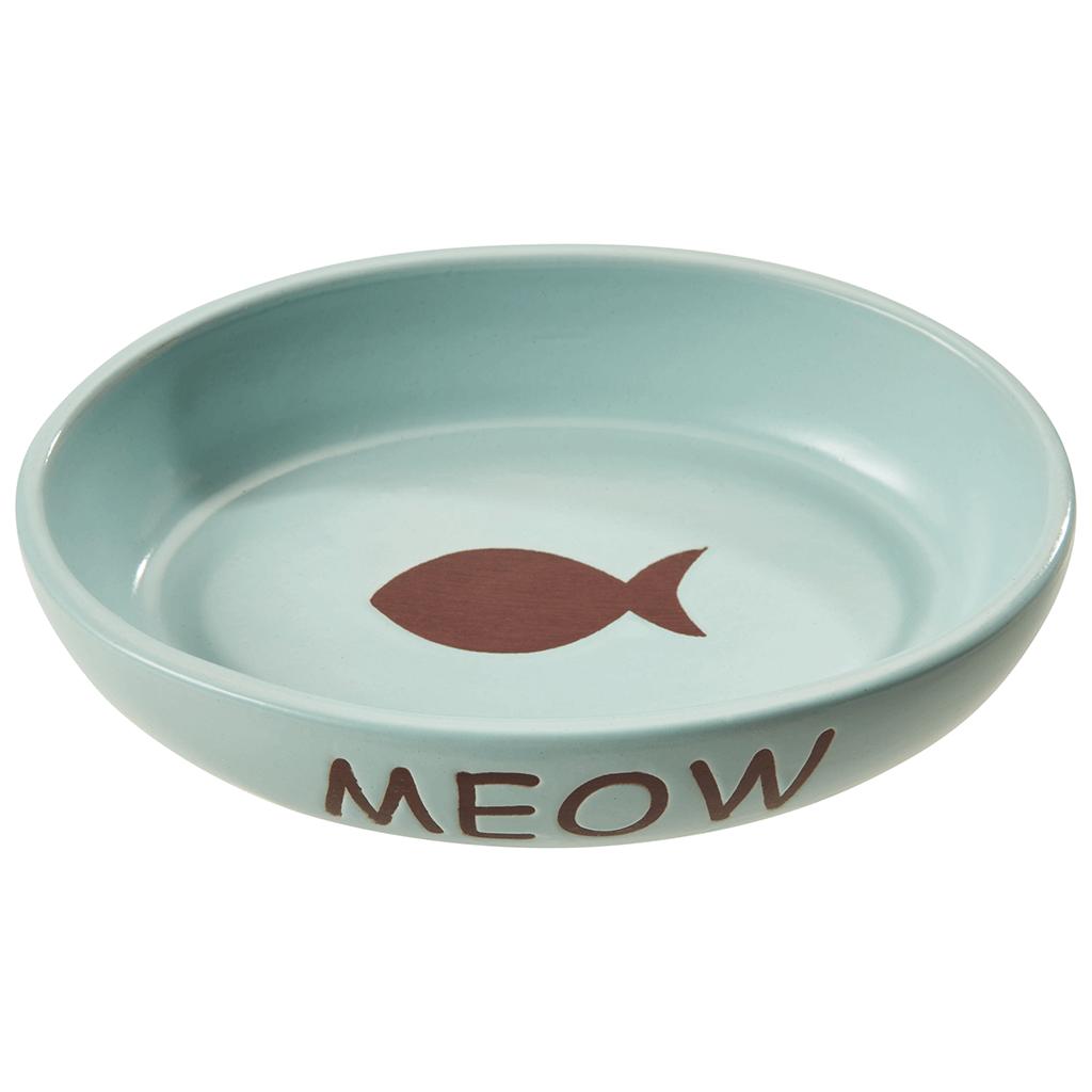Ethical Pet Spot Portofino Oval Cat Dish, Sky Blue, 6-in