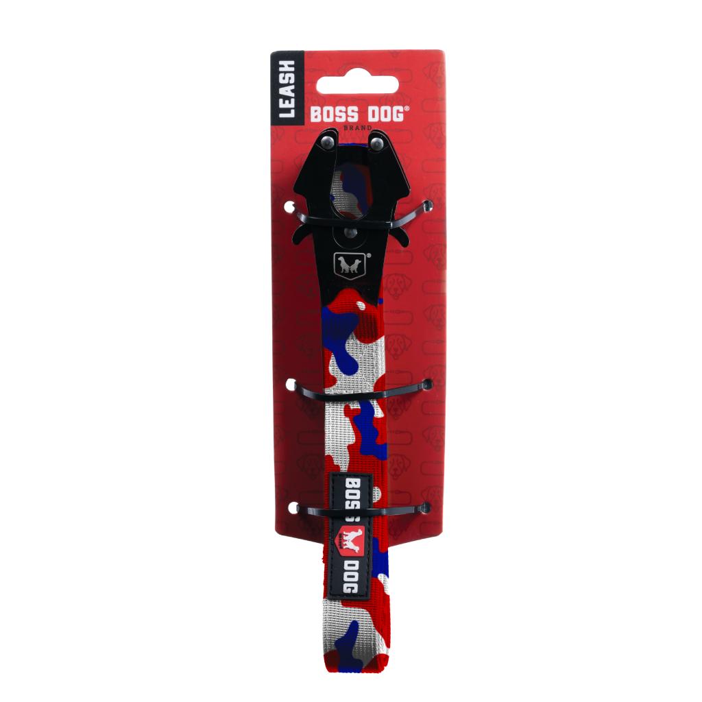 Boss Dog Boss Tactical Dog Leash, Red, White & Blue, 1-in x 6-ft