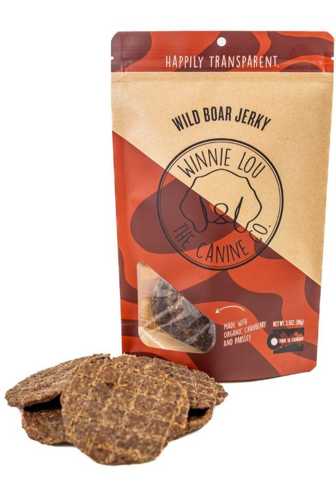 Winnie Lou The Canine Co. Wild Boar Jerky Dog Treats, 3.5-oz