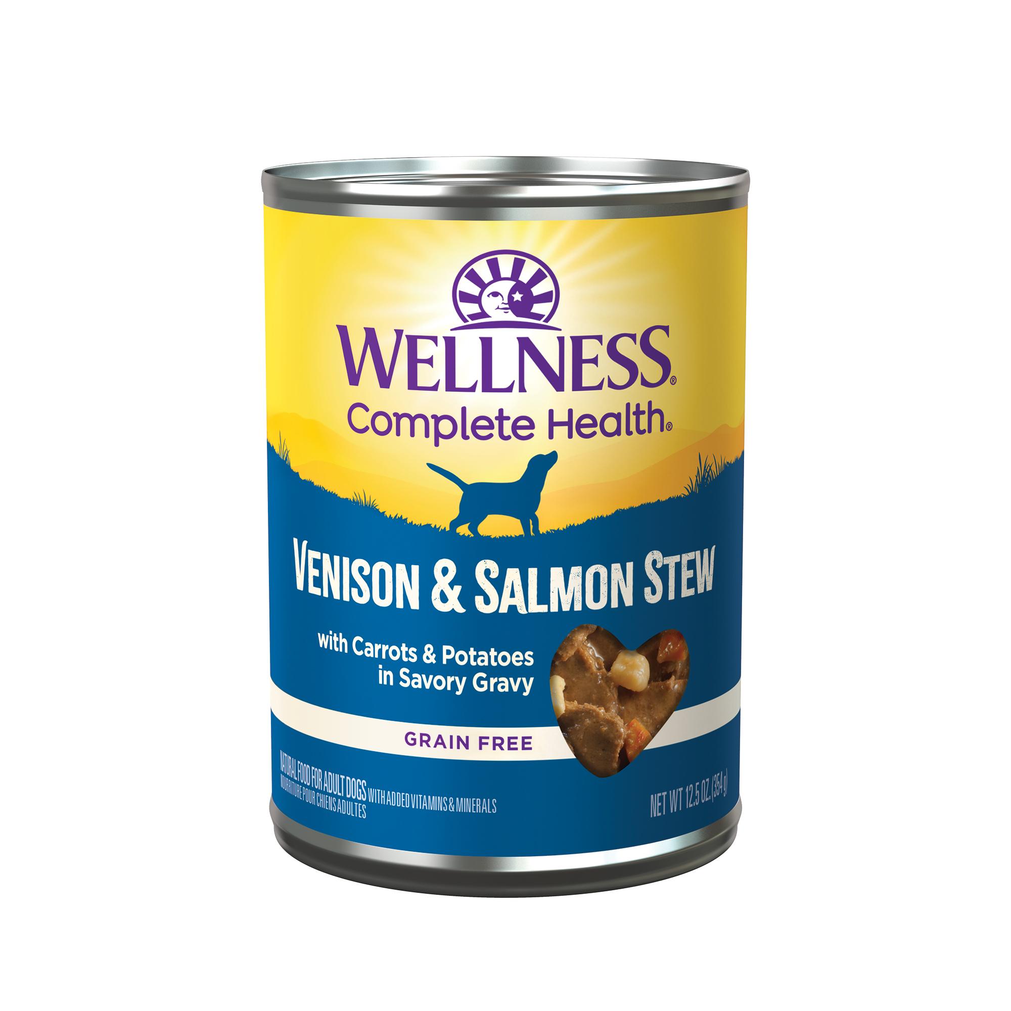 Wellness Complete Health Venison & Salmon Stew Wet Dog Food Can