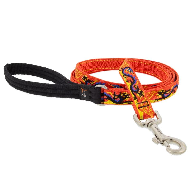 Lupine Pet Original Designs Dog Leash, Lucky Dragon, 3/4-in x 6-ft
