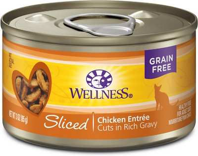 Wellness Complete Health Sliced Chicken Entree Canned Cat Food, 3-oz, case of 24 (**)