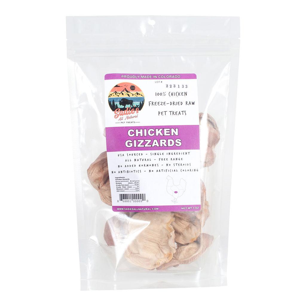 Sadie's All Natural Chicken Gizzards Pet Treats, 3-oz