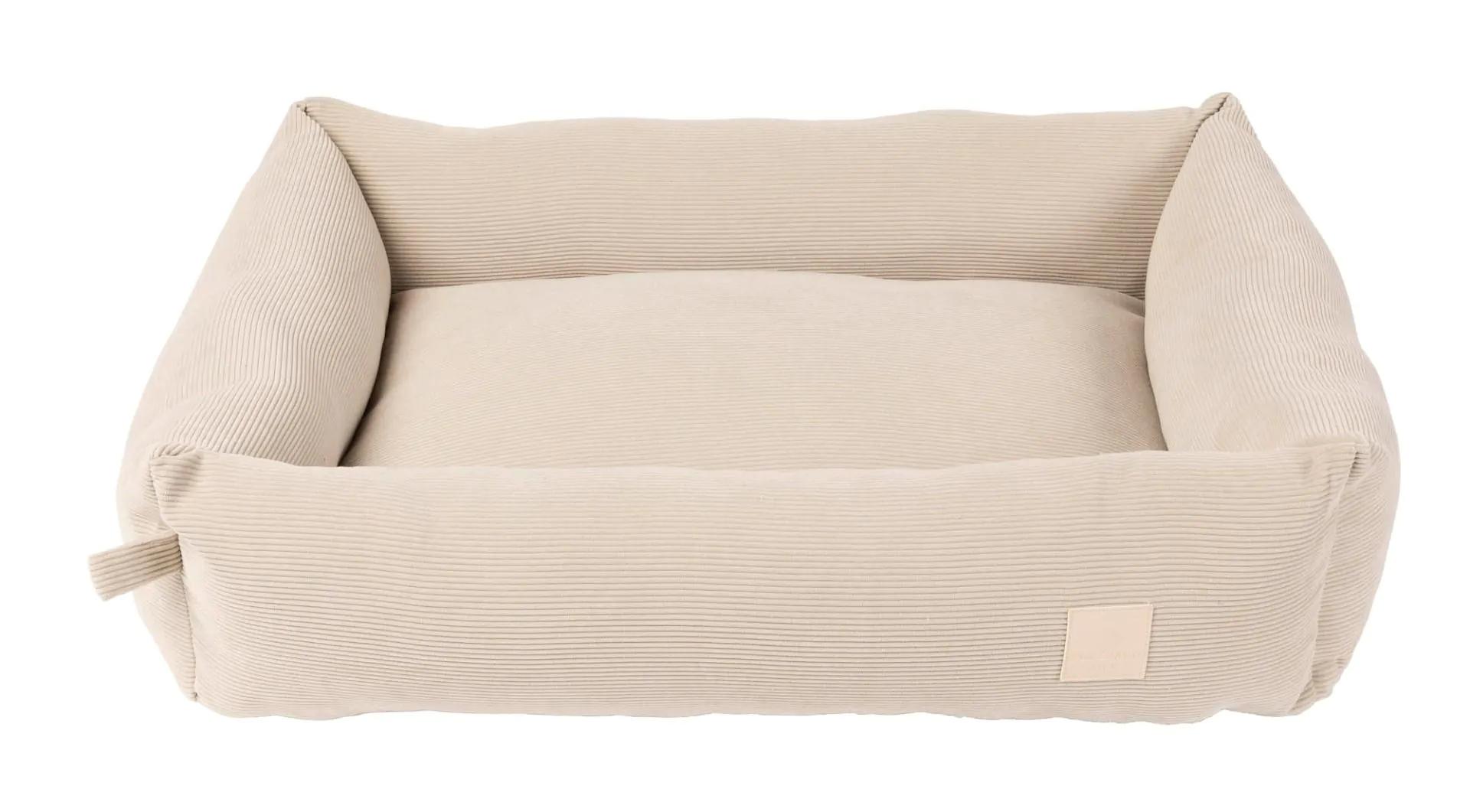 FuzzYard Life Corduroy Dog Bed, Sandstone, Medium