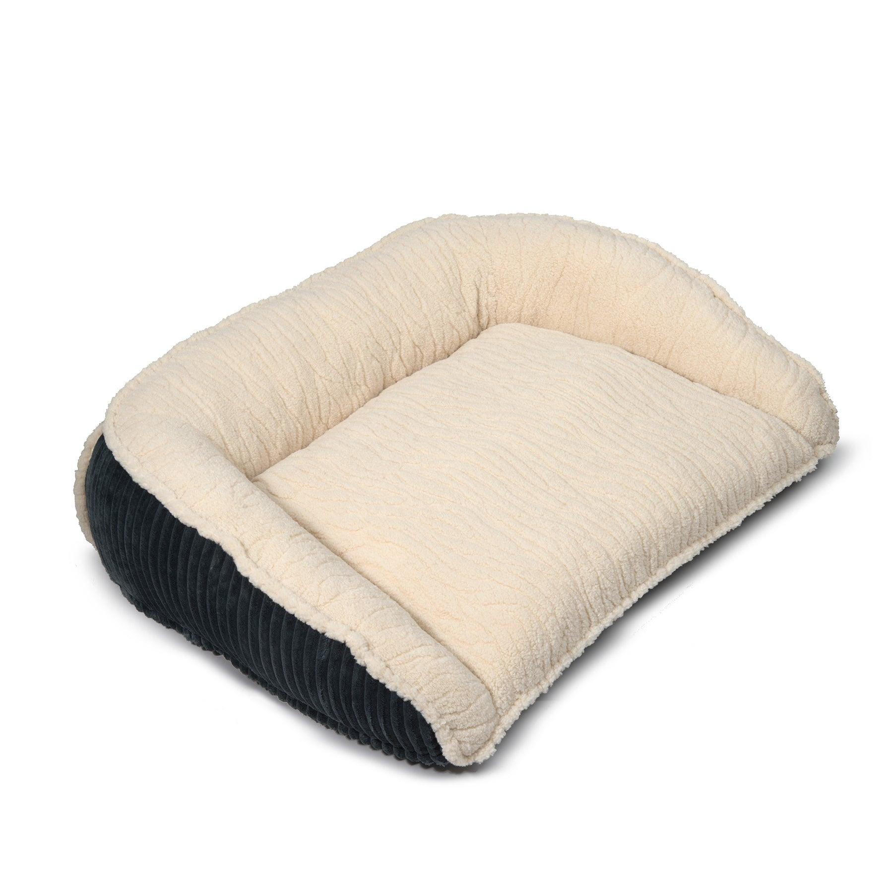 HuggleHounds Scout Perfect Bolster Dog Bed, Steel Blue, Large