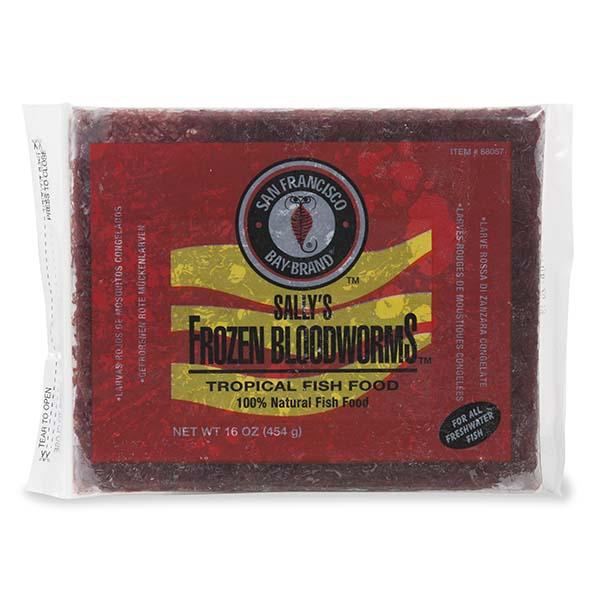 San Francisco Bay Brand Sally's Bloodworms Flat Pack Frozen Fish Food, 16-oz