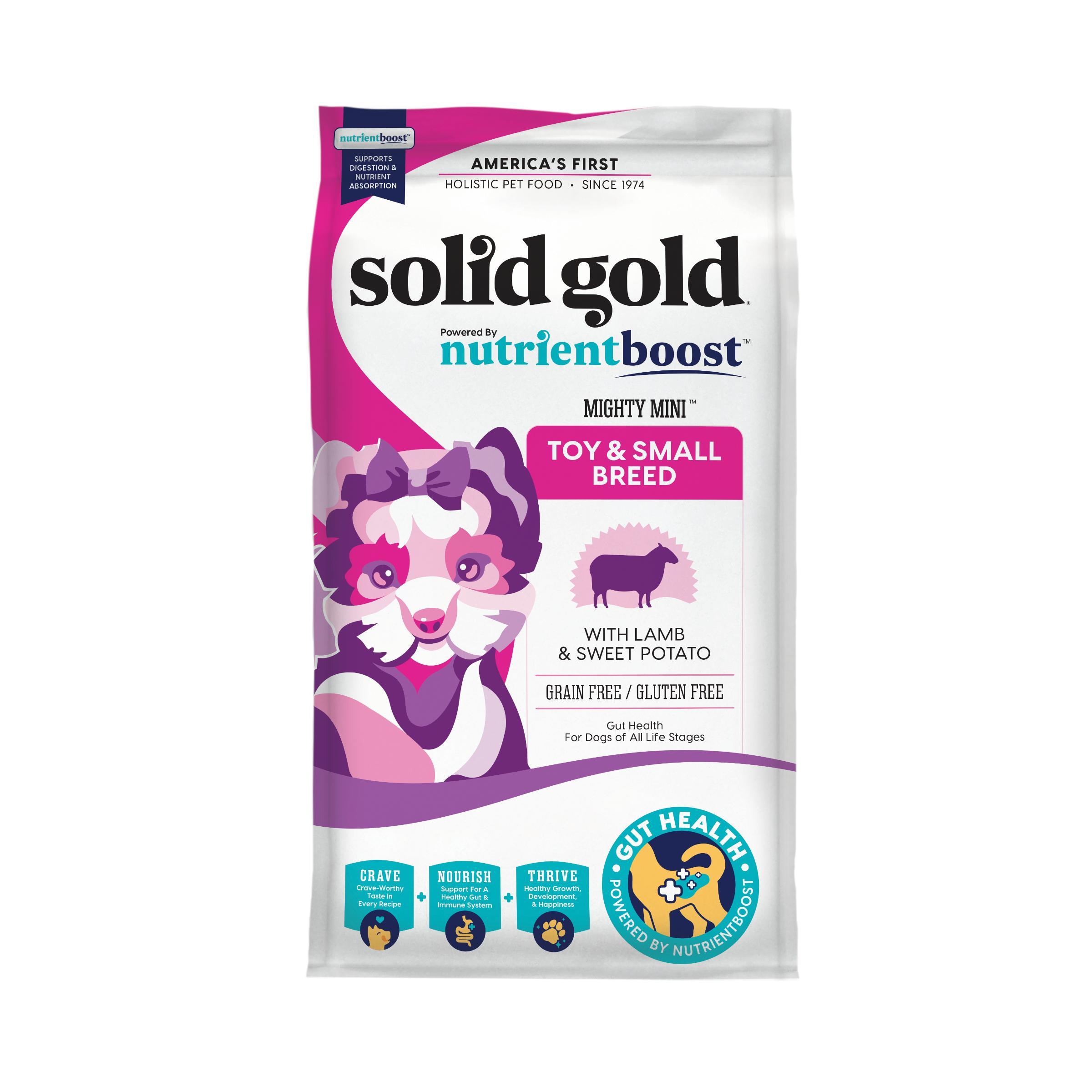 Solid Gold Nutrientboost Mighty Mini Lamb & Sweet Potato Toy & Small Breed Grain-Free Dry Dog Food
