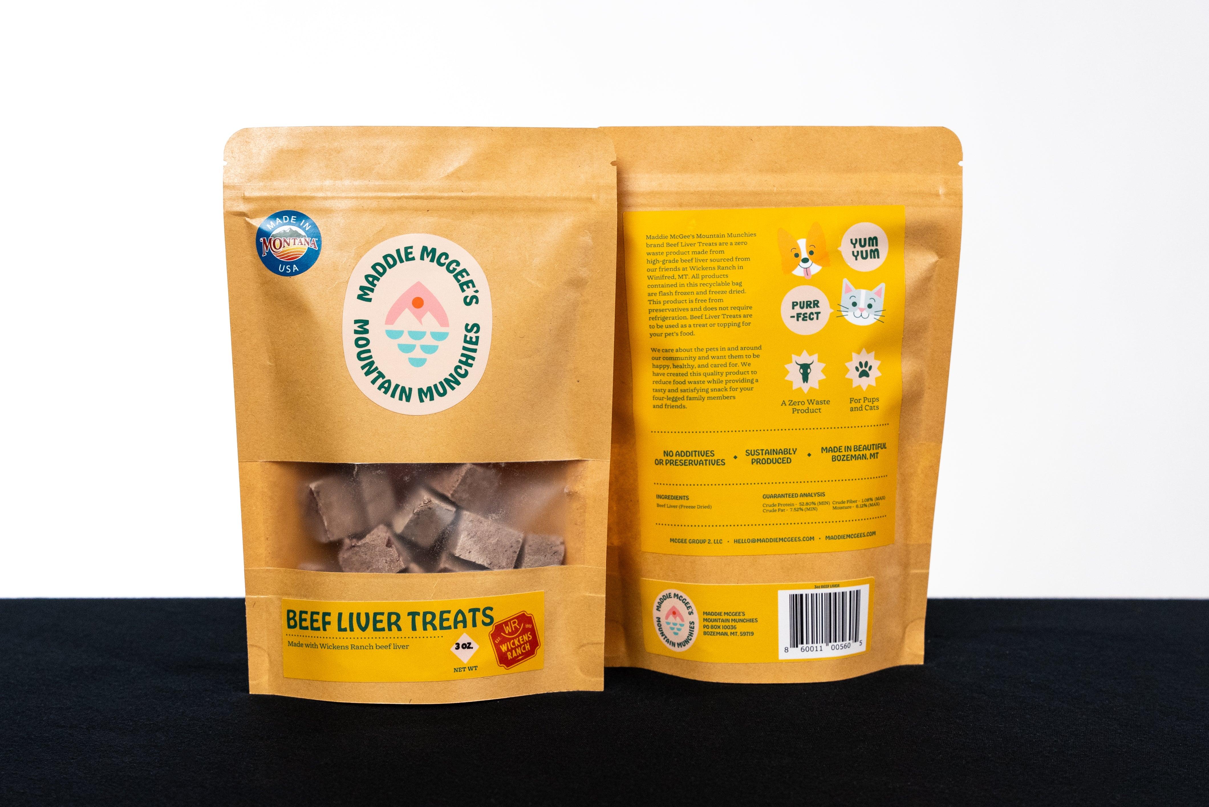 Maddie McGee's Mountain Munchies Beef Liver Freeze-Dried Dog & Cat Treats, 3-oz