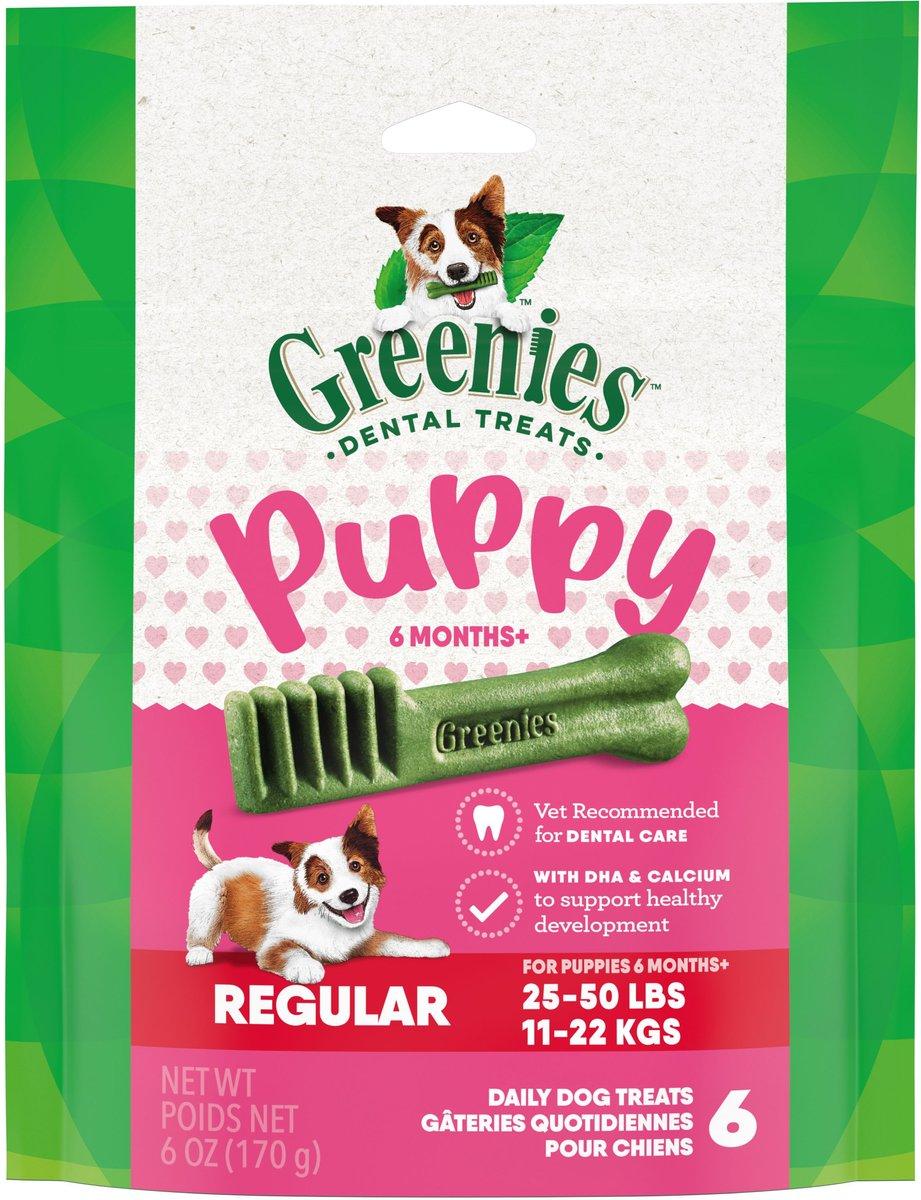 Greenies Puppy 6 Months+ Regular Dental Dog Treats, 6-count, 6-oz