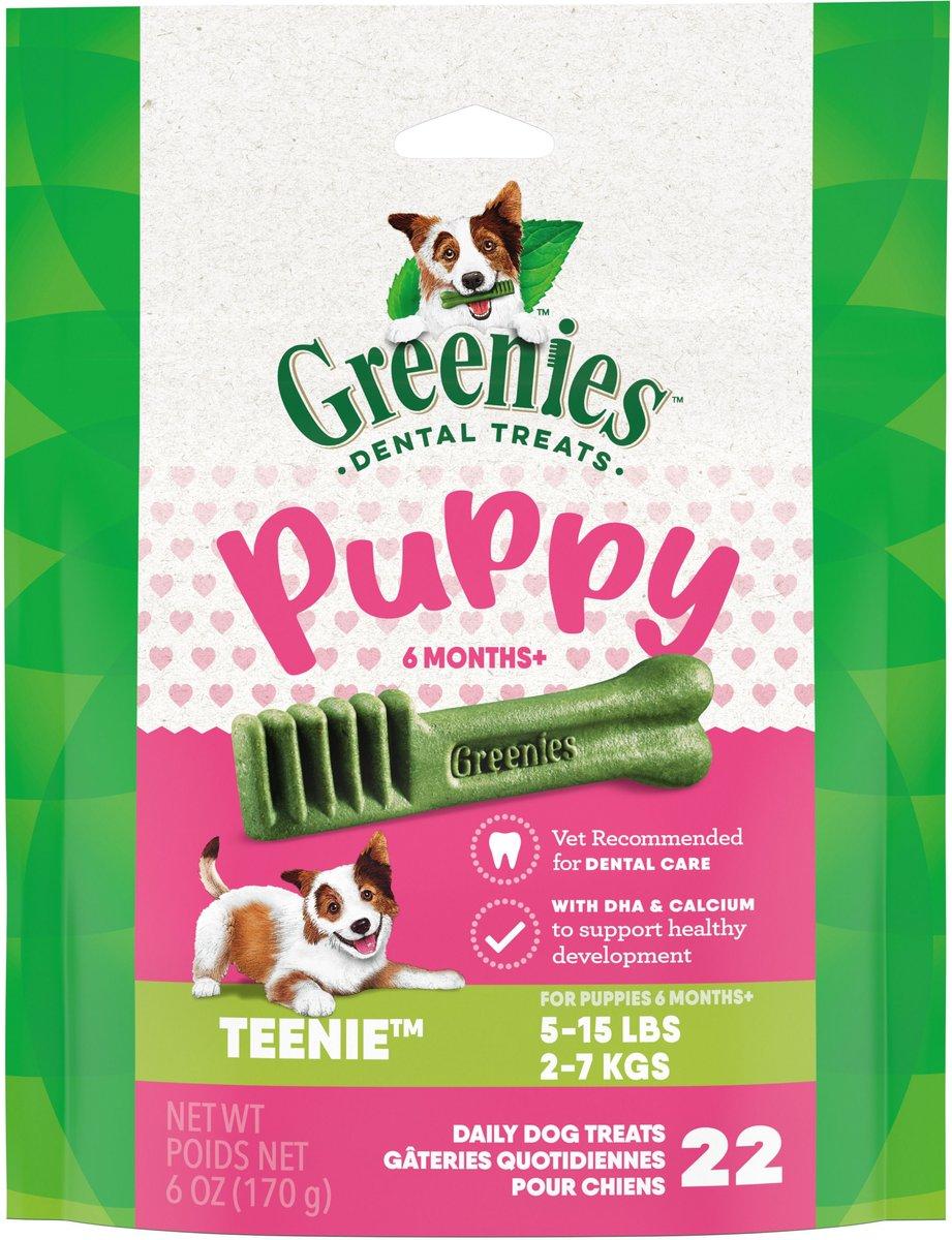 Greenies Puppy 6 Months+ Teenie Dental Dog Treats, 22-count, 6-oz