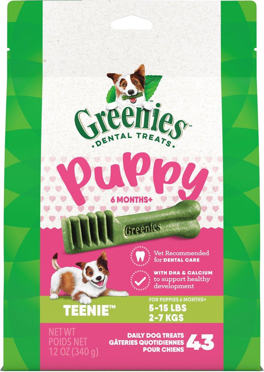 Greenies Puppy 6 Months+ Teenie Dental Dog Treats, 43-count, 12-oz